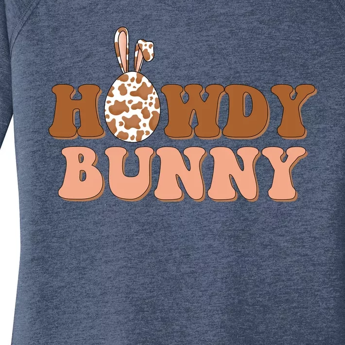 Howdy Bunny Funny Cute Cowboy Cowgirl Easter Women's Perfect Tri Tunic Long Sleeve Shirt