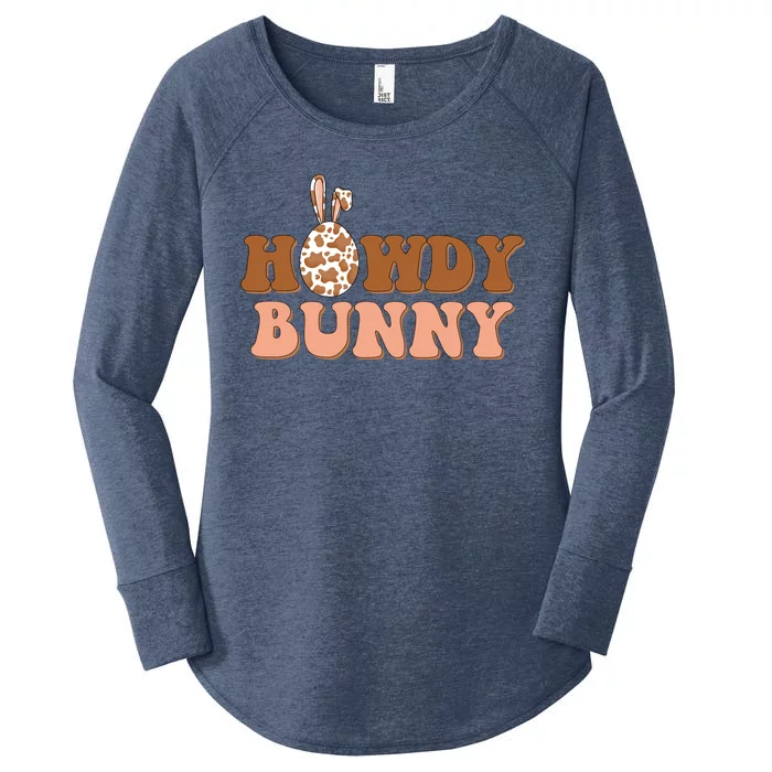 Howdy Bunny Funny Cute Cowboy Cowgirl Easter Women's Perfect Tri Tunic Long Sleeve Shirt