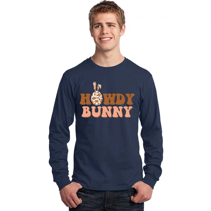 Howdy Bunny Funny Cute Cowboy Cowgirl Easter Tall Long Sleeve T-Shirt