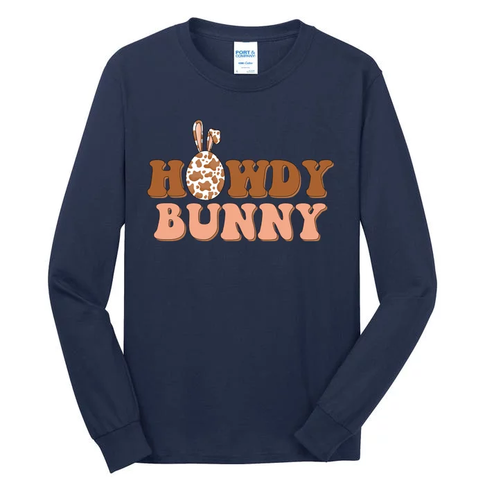 Howdy Bunny Funny Cute Cowboy Cowgirl Easter Tall Long Sleeve T-Shirt