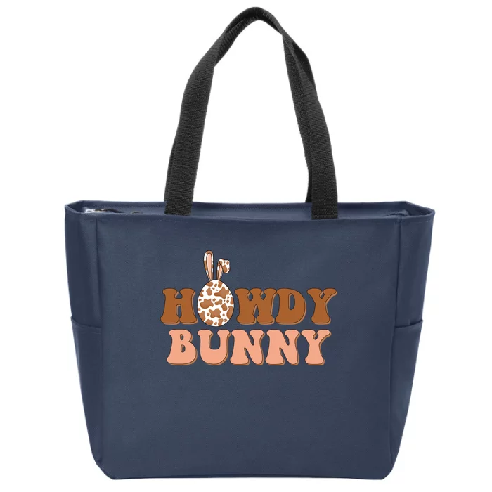 Howdy Bunny Funny Cute Cowboy Cowgirl Easter Zip Tote Bag