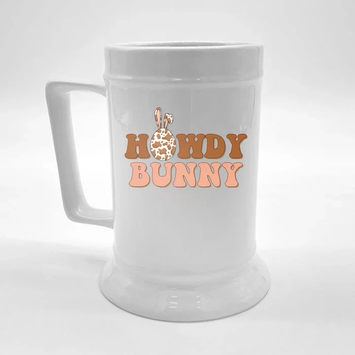 Howdy Bunny Funny Cute Cowboy Cowgirl Easter Front & Back Beer Stein