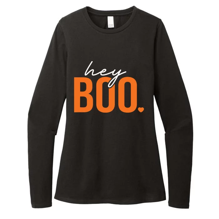 Hey Boo Funny Halloween Pun Ghost Spooky Toddler Womens CVC Long Sleeve Shirt