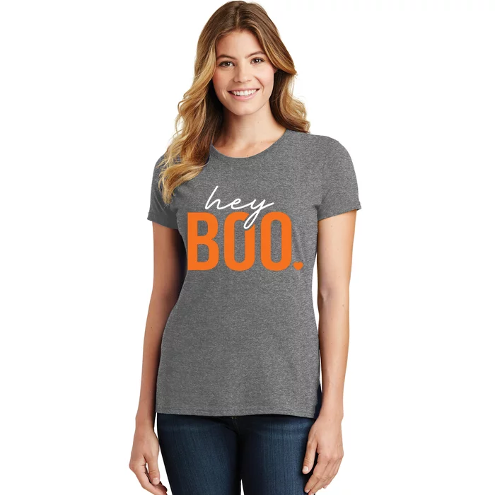 Hey Boo Funny Halloween Pun Ghost Spooky Toddler Women's T-Shirt