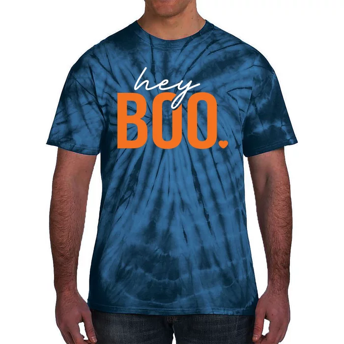 Hey Boo Funny Halloween Pun Ghost Spooky Toddler Tie-Dye T-Shirt