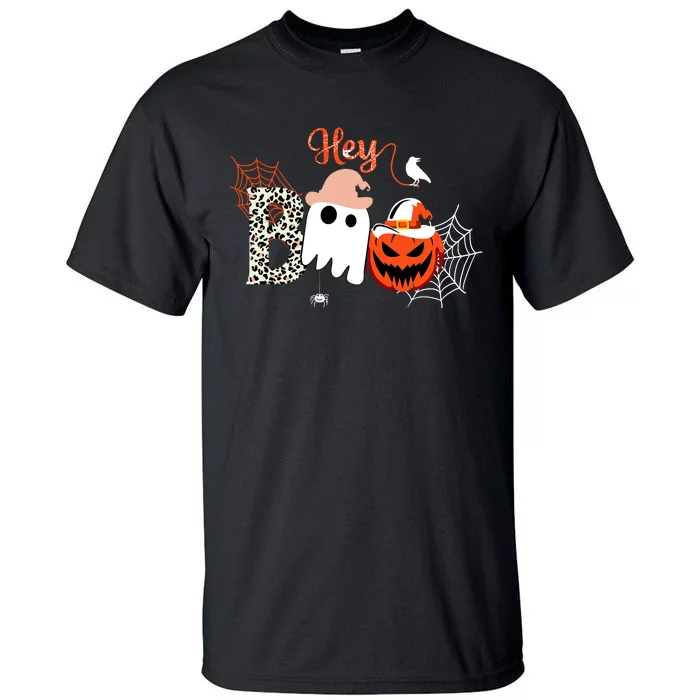 Hey Boo Funny Halloween Cute Ghost Pumpkin Tall T-Shirt