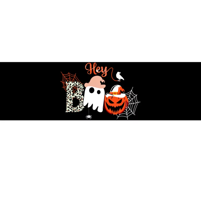 Hey Boo Funny Halloween Cute Ghost Pumpkin Bumper Sticker