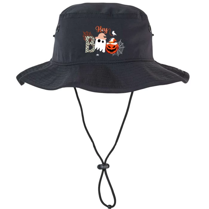 Hey Boo Funny Halloween Cute Ghost Pumpkin Legacy Cool Fit Booney Bucket Hat