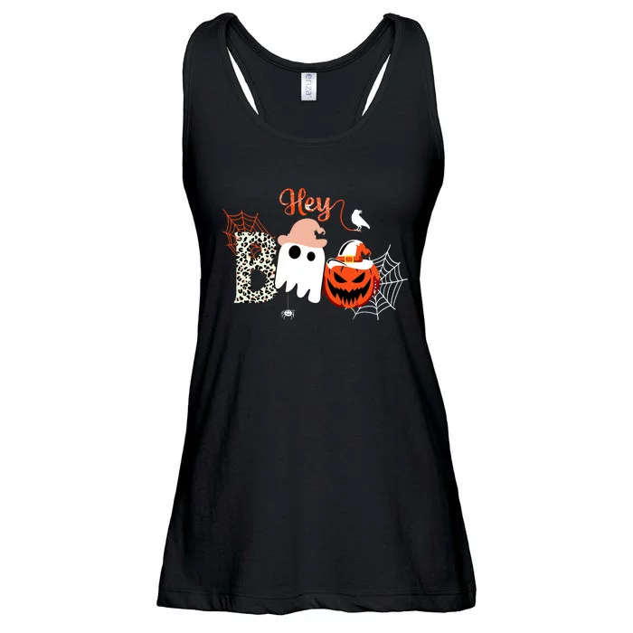 Hey Boo Funny Halloween Cute Ghost Pumpkin Ladies Essential Flowy Tank