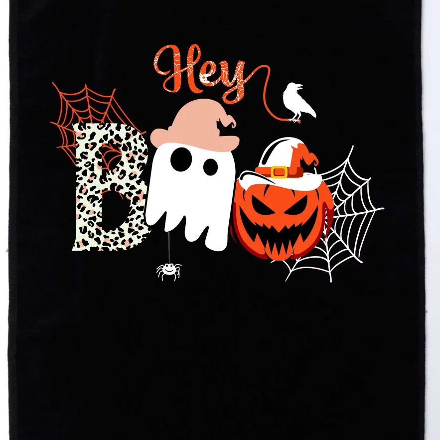 Hey Boo Funny Halloween Cute Ghost Pumpkin Platinum Collection Golf Towel