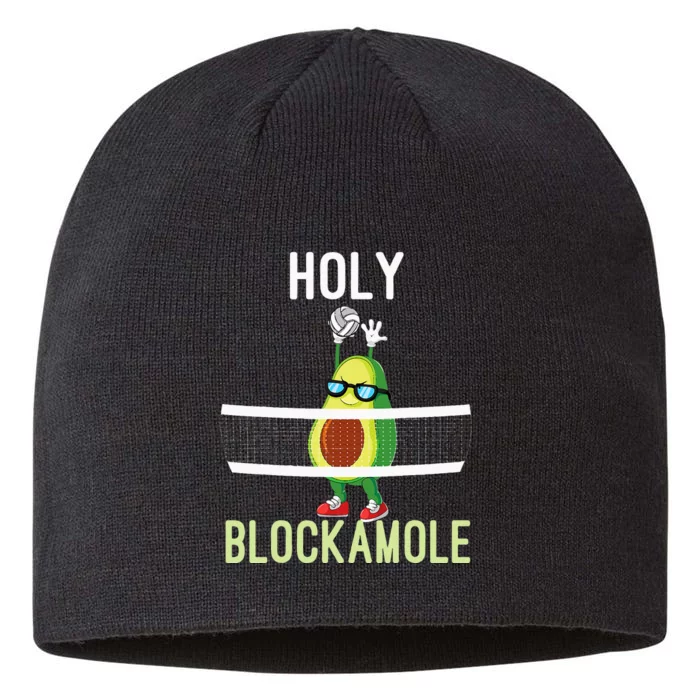 Holy Blockamole Funny Volleyball Block Avocado 8 1/2in Sustainable Knit Beanie