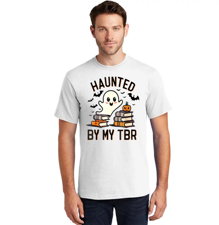 Halloween Book Funny Haunted By My Tbr Boo Gift Tall T-Shirt