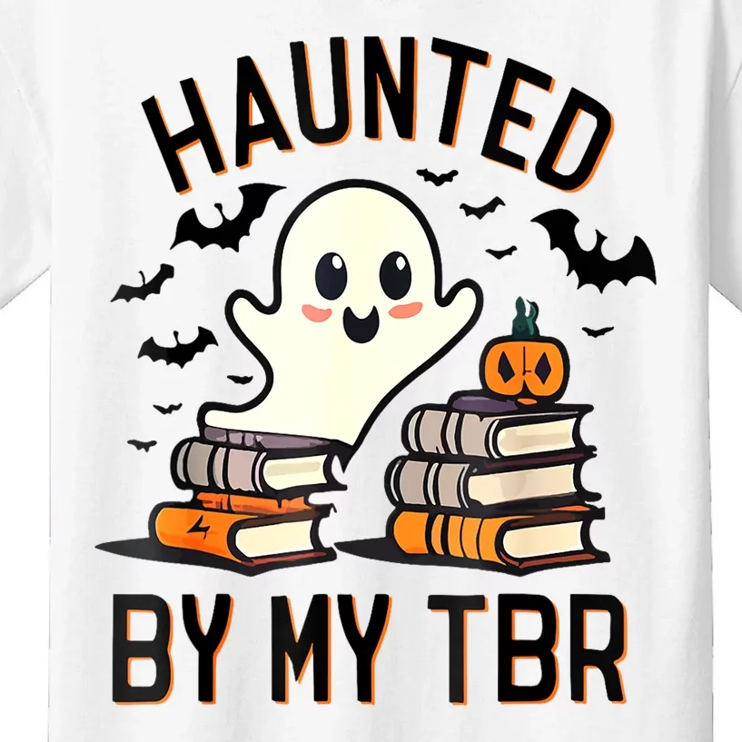 Halloween Book Funny Haunted By My Tbr Boo Gift Kids T-Shirt