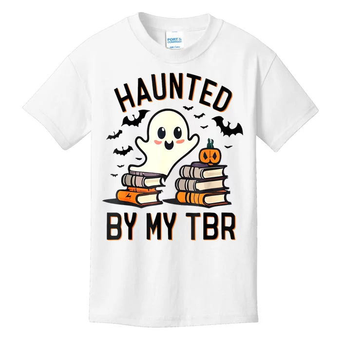 Halloween Book Funny Haunted By My Tbr Boo Gift Kids T-Shirt