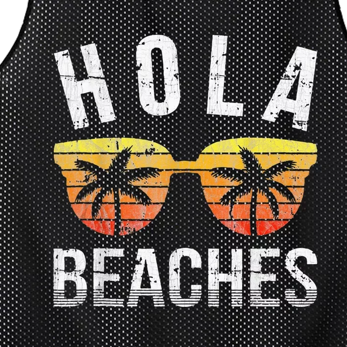 Hola Beaches Funny Beach Vacation Mesh Reversible Basketball Jersey Tank