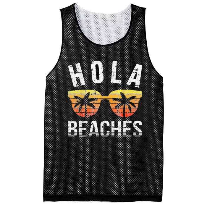 Hola Beaches Funny Beach Vacation Mesh Reversible Basketball Jersey Tank