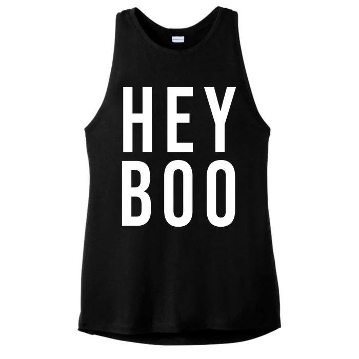 Hey Boo Funny Halloween Festive Ladies Tri-Blend Wicking Tank