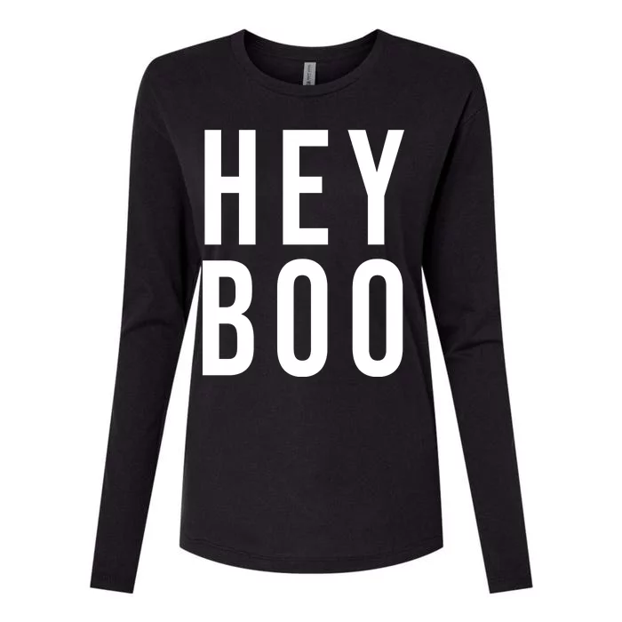 Hey Boo Funny Halloween Festive Womens Cotton Relaxed Long Sleeve T-Shirt