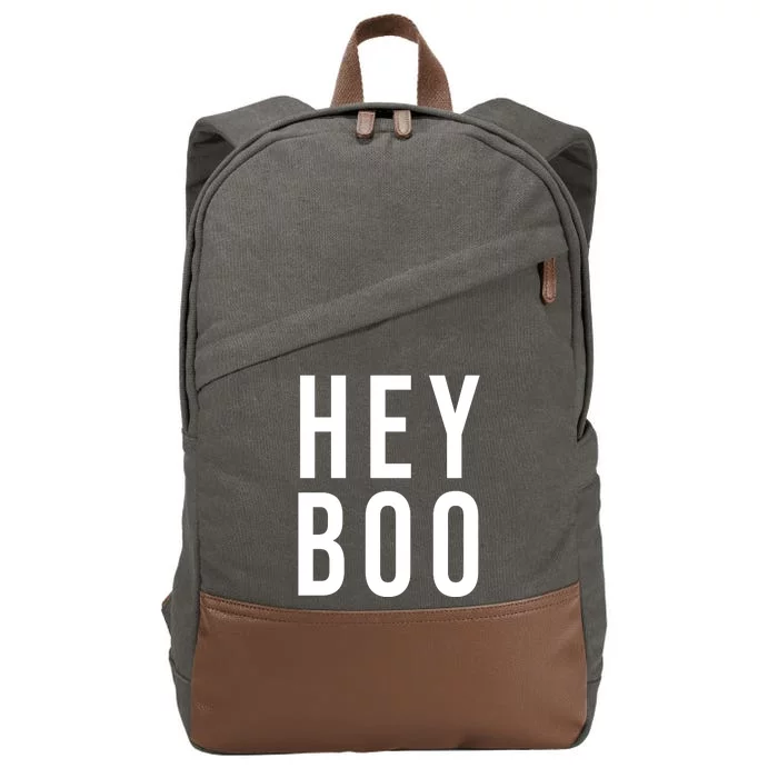 Hey Boo Funny Halloween Festive Cotton Canvas Backpack