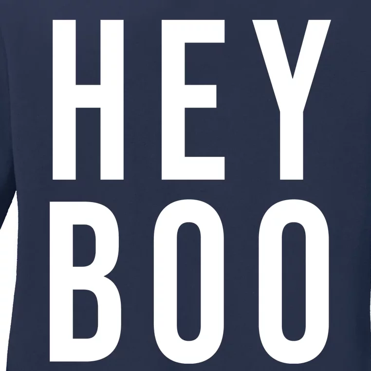 Hey Boo Funny Halloween Festive Ladies Long Sleeve Shirt