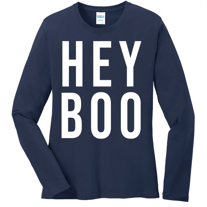 Hey Boo Funny Halloween Festive Ladies Long Sleeve Shirt