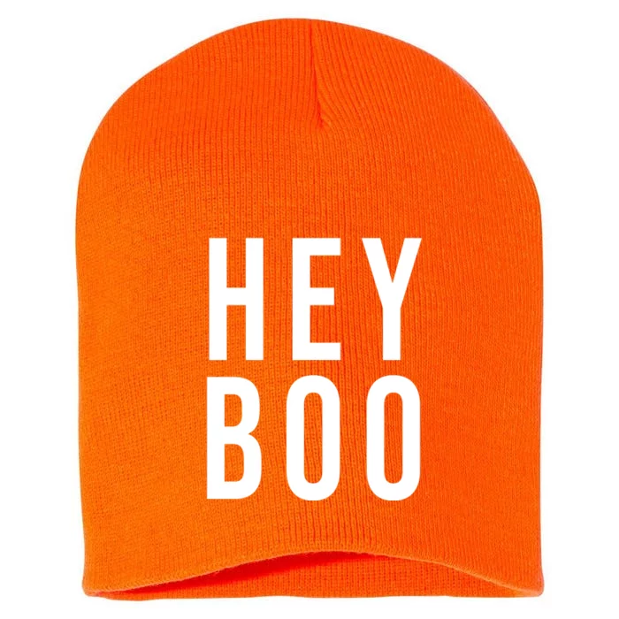 Hey Boo Funny Halloween Festive Short Acrylic Beanie