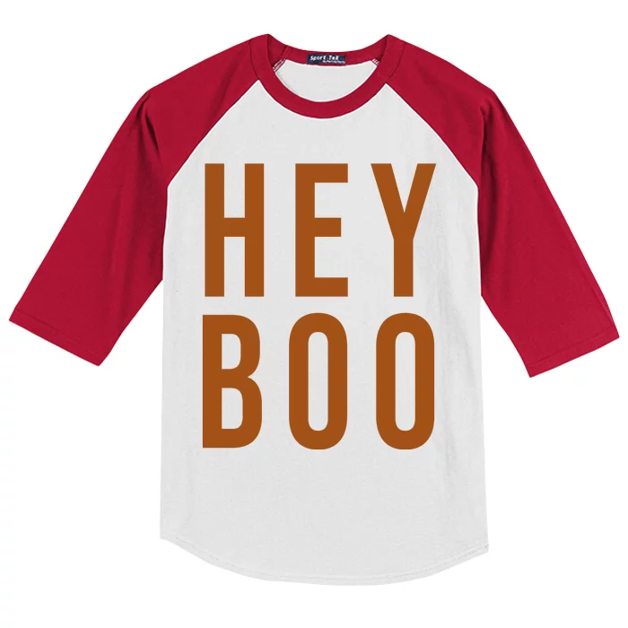 Hey Boo Funny Halloween Festive Kids Colorblock Raglan Jersey