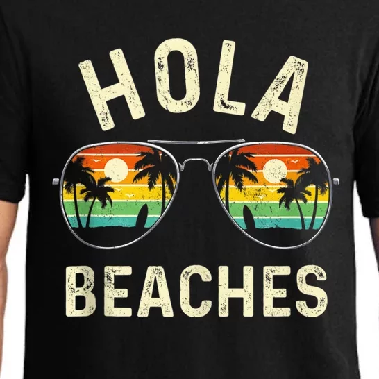 Hola Beaches Funny Aloha Beach Shirt Family Summer Vacation Pajama Set