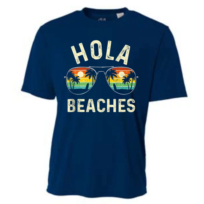 Hola Beaches Funny Aloha Beach Shirt Family Summer Vacation Cooling Performance Crew T-Shirt