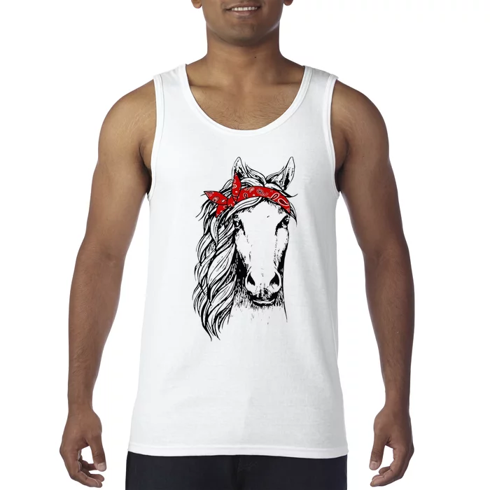 Horse Bandana For Horseback Riding Horse Lover Tank Top