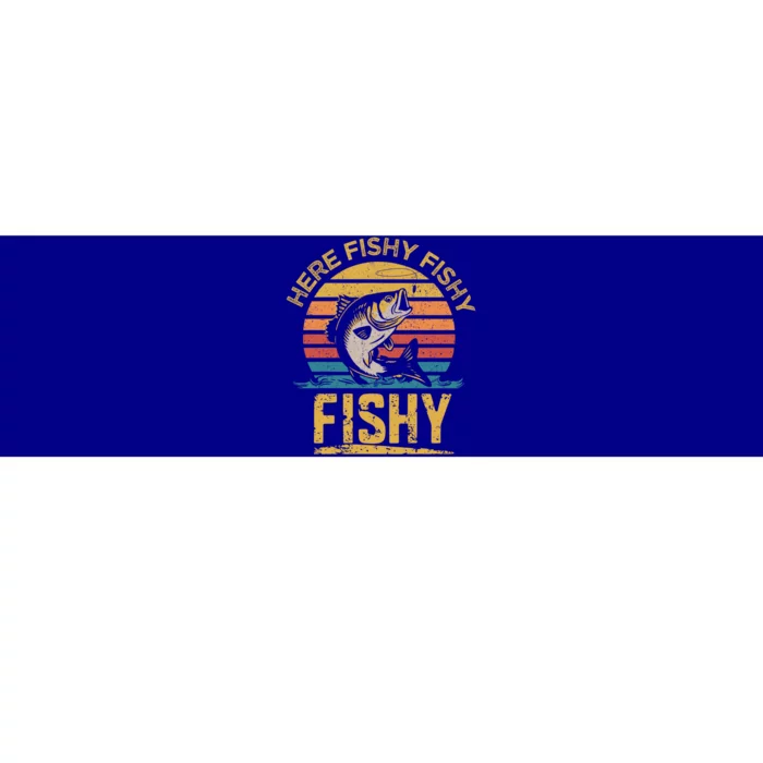 Herefishy Bass Fishing Funny Dad Gift Bumper Sticker