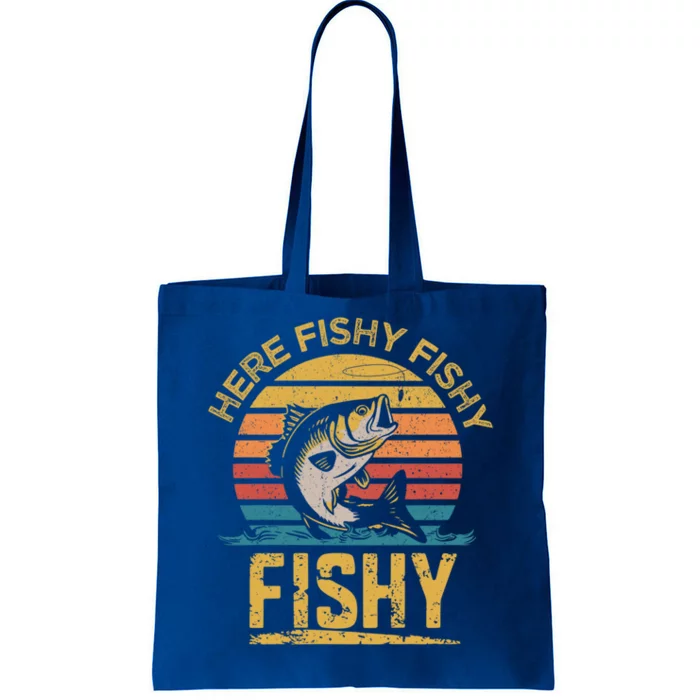 Herefishy Bass Fishing Funny Dad Gift Tote Bag