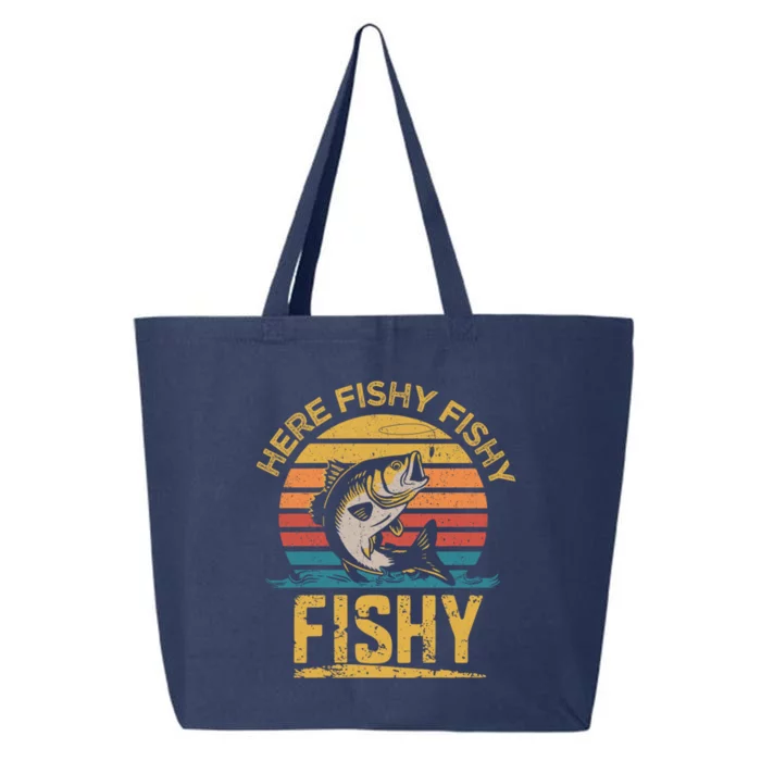 Herefishy Bass Fishing Funny Dad Gift 25L Jumbo Tote