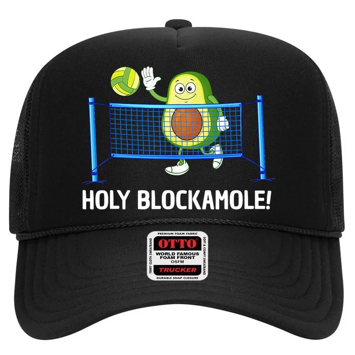 Holy Blockamole Funny Volleyball Lover High Crown Mesh Trucker Hat