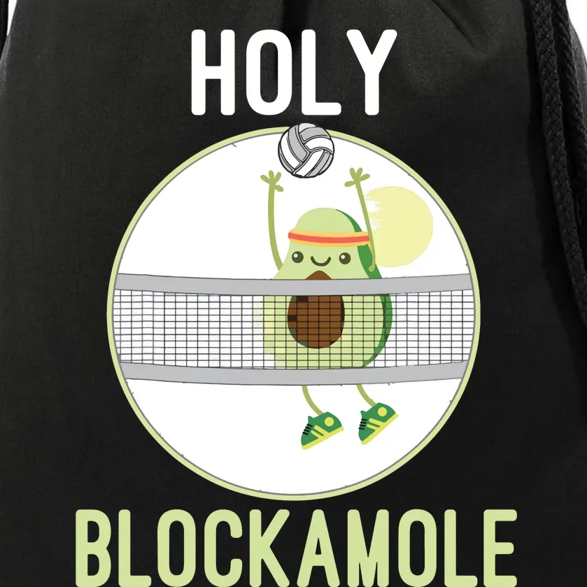 Holy Blockamole Funny Volleyball Block Avocado Teen Drawstring Bag