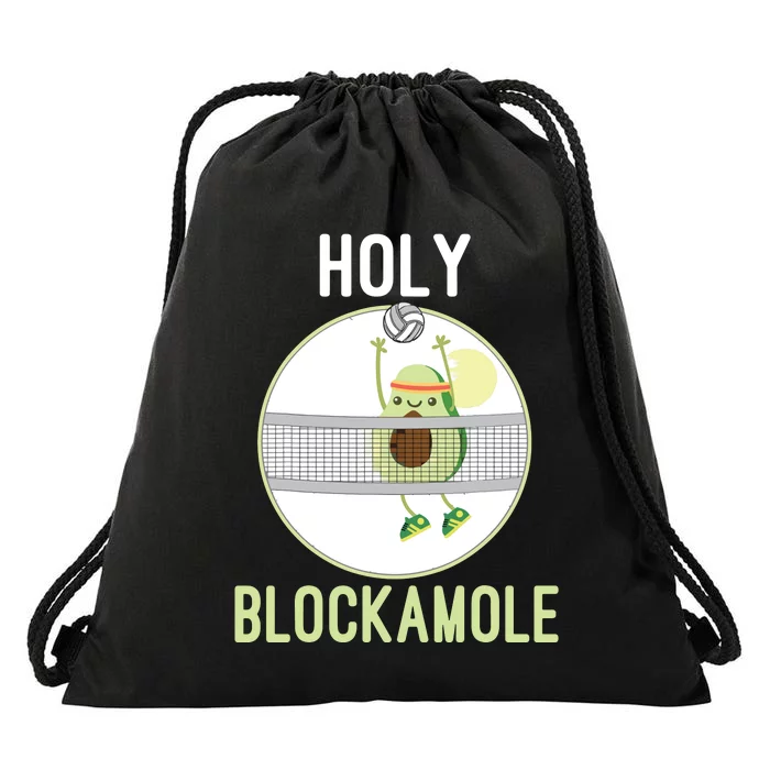 Holy Blockamole Funny Volleyball Block Avocado Teen Drawstring Bag