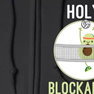 Holy Blockamole Funny Volleyball Block Avocado Teen Full Zip Hoodie