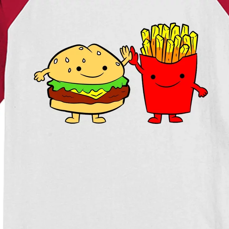 Hamburger Burger Fast Food French Fries Kids Colorblock Raglan Jersey