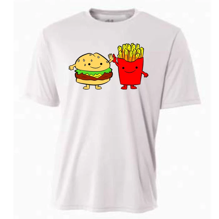 Hamburger Burger Fast Food French Fries Cooling Performance Crew T-Shirt