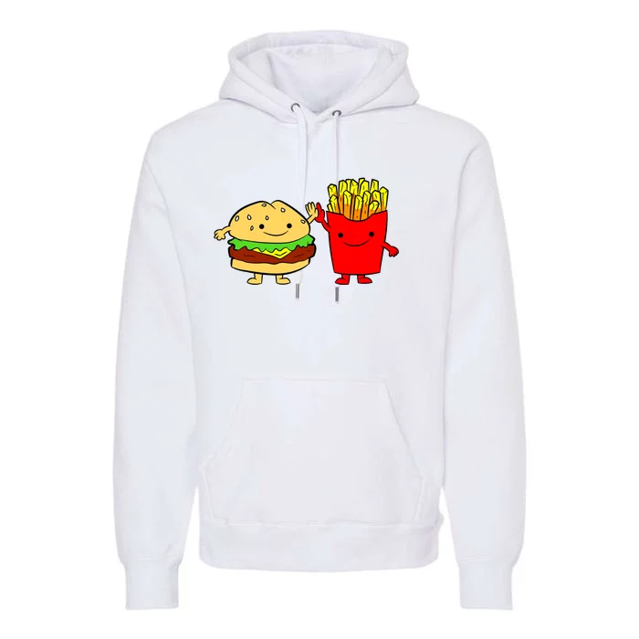 Hamburger Burger Fast Food French Fries Premium Hoodie