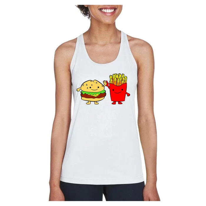 Hamburger Burger Fast Food French Fries Women's Racerback Tank