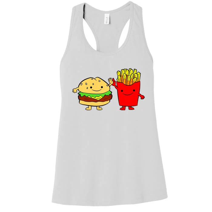 Hamburger Burger Fast Food French Fries Women's Racerback Tank