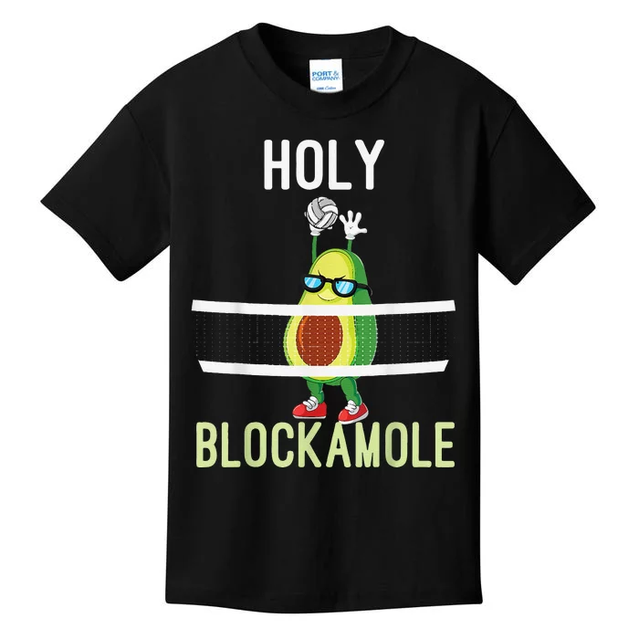 Holy Blockamole Funny Volleyball Block Avocado Kids T-Shirt