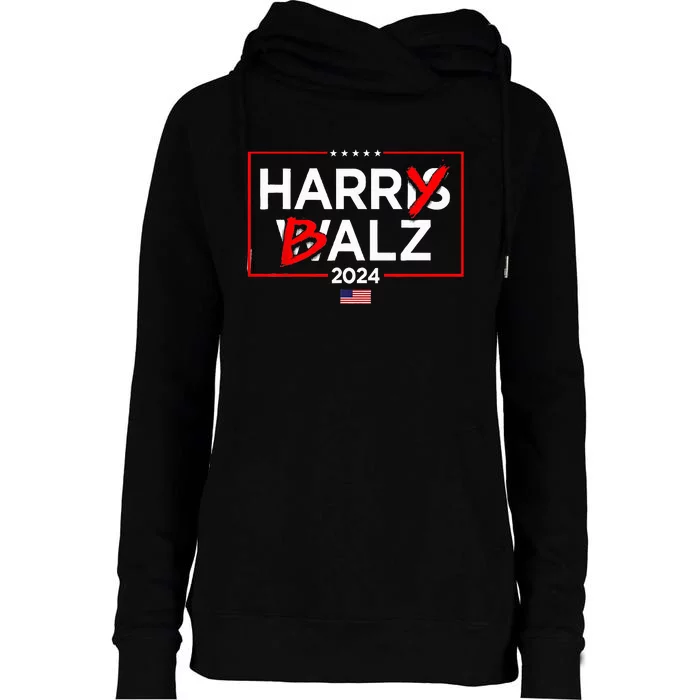 Harry Balz Funny Harris Walz Womens Funnel Neck Pullover Hood