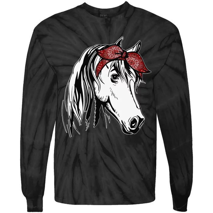 Horse Bandana For Equestrian Horseback Riding Horse Lover Tie-Dye Long Sleeve Shirt