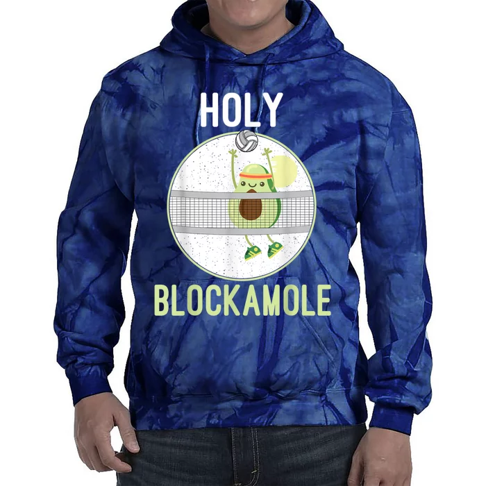 Holy Blockamole Funny Volleyball Block Avocado N Girls Tie Dye Hoodie