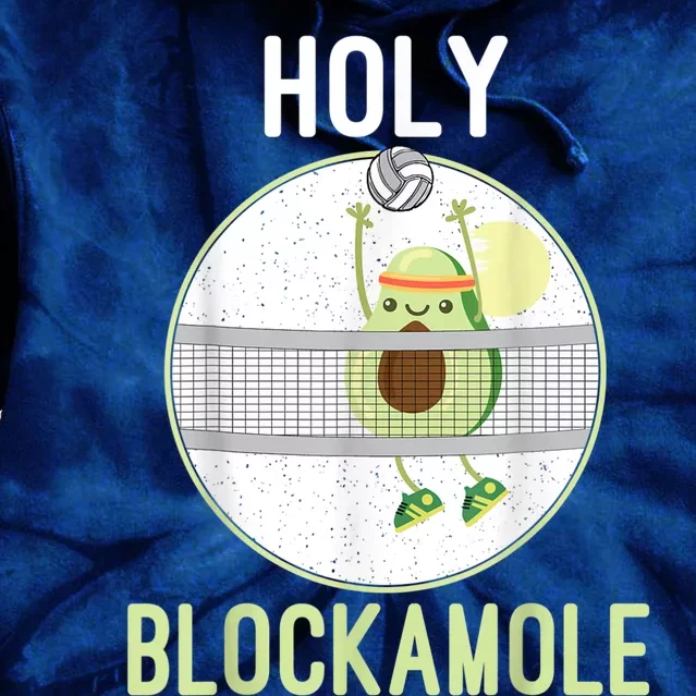 Holy Blockamole Funny Volleyball Block Avocado N Girls Tie Dye Hoodie