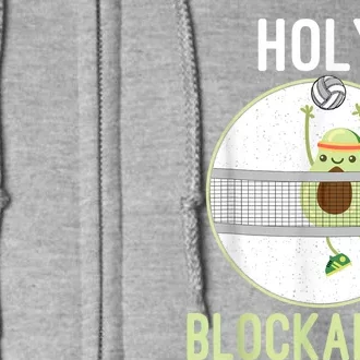 Holy Blockamole Funny Volleyball Block Avocado N Girls Full Zip Hoodie