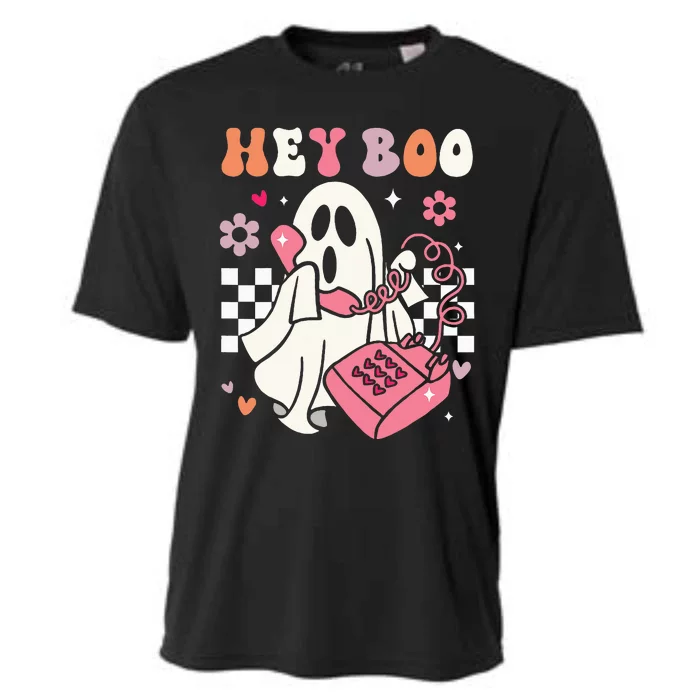 Hey Boo Groovy Cute Ghost Funny Halloween Cooling Performance Crew T-Shirt