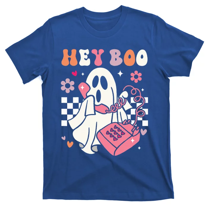 Hey Boo Groovy Cute Ghost Funny Halloween T-Shirt